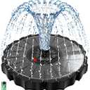SZMP Solar Fountain, Works in Cloudy with 2000mAh Battery Backup, Glass Solar Powered Bird Bath Fountain with Smart Status Indicators, 3.5W, 8 Nozzles, for Garden, Outdoor (Black)