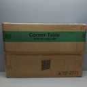 VECELO Corner Cabinet/ Table, 3-Tier Display Shelves with Protection Door, Metal Frame Storage Shelf Organizer for Small Space, Living Room, Kitchen, Bathroom