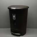 simplehuman 50 Liter / 13 Gallon Semi-Round Kitchen Step Trash Can with Secure Slide Lock, Mocha Plastic