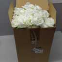 Jexine 60 PCS Artificial Roses Bulk Silk Flowers with Long Stems, Realistic Faux Rose Bouquet for Wedding Centerpieces, Valentines Party, Home Decor (White)