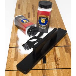 Shuffleboard Sand with Shuffleboard Brush - Shuffleboard Wax Set for Shuffleboard Table + Shuffleboard Brush + Mini Dustpan and Brush (2 Cans High Speed + Short Brush)