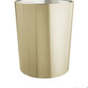 mDesign Round Metal Small 1.7 Gallon Recycle Trash Can Wastebasket, Garbage Container Bin for Bathrooms, Kitchen, Bedroom, Home Office - Durable Stainless Steel - Mirri Collection - Soft Brass