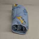 Wake In Cloud - Toddler Nap Mat with Pillow and Blanket, 100% Cotton Fabric, for Kids Boys Ages 3 Plus in Daycare Kindergarten Preschool, Cars Cranes Trucks, Blue, Standard (Standard - 50"x20")