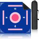 Breling Mahjong Mat for Table, 31. 5" Anti Slip and Noise Reduction Mahjong Table Cover, Large Gaming Mat with Carrying Bag for Poker, Dominoes, Card and Board Games(Blue and White Porcelain)