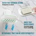 TAILI Soap Holder Soap Dish for Shower, Suction Cup Soap Holder for Shower Wall, Bathroom Accessories, Removable Strong Hold Soap Saver, Drill Free, White