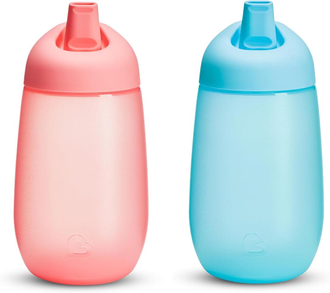 Munchkin Simple Clean Toddler Sippy Cups, Spill Proof, 10 Ounce, Blue/Pink
