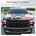 Hood Protector with LED Light Compatible with 2019-2024 Chevy Silverado 1500 ZR2 Hood Deflector Glossy Black Three Section Lightshield Replacement for 2019-2024 Chevy Silverado Accessories