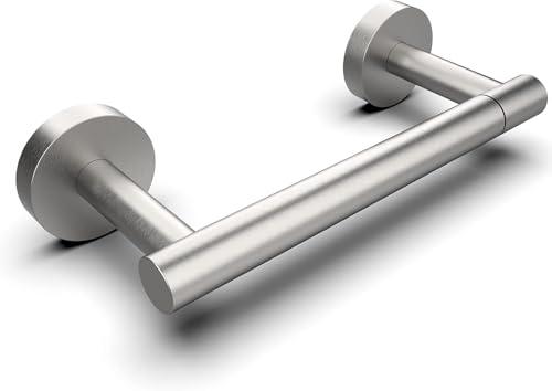 RARXTR Bathroom Toilet Paper Holder Wall Mount SUS304 Stainless Steel Double Post Pivoting Toilet Paper Roll Holder Wall Mounted for Bathroom RV Commercial Toilet Tissue Dispensers, Brushed Nickel