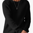JMIERR Men's Crewneck Pullover Sweater Waffle Textured Knitted Sweaters Casual Loose Fit Sweaters with Ribbing Edge L