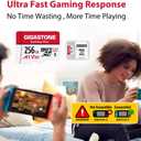 for Switch 1 Only GIGASTONE 256GB Micro SD Card, Gaming Plus, MicroSDXC Memory Card for Nintendo-Switch 1, Steam Deck, 4K Video Recording, UHS-I A1 U3 V30 C10, up to 100MB/s, with Adapter
