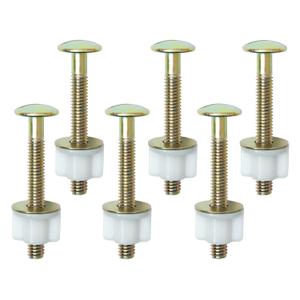 Toilet Seat Screws, Steel Toilet Seat Hinge Bolts and Nuts, Heavy Duty Toilet Fastener with Plastic Nuts and Metal Washers, Toilet Hardware Replacement for Top Mount Toilet Hinges (6)