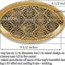 Fermus Set of 2 Oval Metal Tray 11 inches Long Jewelry Dish Cosmetics Organizer Decorative Serving Platter Small Storage Tray Centerpiece for Coffee Table Living Room Kitchen Counter, (2 Pack)