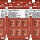 Amazon Basics 60-Pack Hearing Aid Size 312 Zinc-Air Batteries, 1.45 Volt, Brown Tab, 4-Year Shelf Life, Child-Safe Package (Use Scissors to Open)