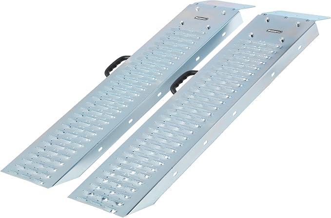 Loading Ramps - Steel Ramp Set for ATVs, Motorcycles, Mowers, Carts & More - Use with Pickup Trucks & Trailers - 1200lb Combined Capacity by Stalwart, Size: 35.5-Inch