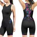Women's Triathlon Suit One-Piece Sleeveless Tri Suit Padded Quick-Dry Slimming for Running Swimming Cycling Small