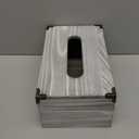 Distressed Wooden Rustic Tissue Box Holder Tissue Box Cover Napkin Dispenser for Bathroom Living Room Dining Room Bedroom Toilet (Grey White)