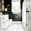 MORCART Peel and Stick Floor Tile, Vinyl Flooring Self Adhesive DIY: White Black Outline Square 8" x 8" 20 PCS Waterproof and Removable Tile Sticker for Kitchen, Bathroom, Staircase FT-1010