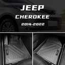 Vanseno Car Floor mats and Cargo Liners Set Black Compatible for 2014-2023 Jeep Cherokee 2Row Floor Mat & Trunk Mats All Weather Rubber Mats Liner (Not Fit Grand Cherokee&No Latittude)