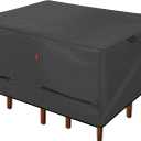 Porch Shield Patio Table Cover - Waterproof Outdoor Dining Table and Chairs Furniture Set Cover Square - 102 x 102 inch, Black