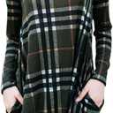 MIROL Women's Long Sleeve Plaid Color Block Casual Swing Loose Fit Tunic Dress (1-olive)