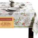 Maison d' Hermine Table Cloth Rectangle Table 100% Cotton 54 x 72 Inches Fall Tablecloth Reusable Everyday Use for Thanksgiving Christmas Decorations Dining Farmhouse Party (Christmas Dew)