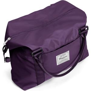 Sports Duffel Bags for Women Dark Purple Weekender Travel Totes Bag for Airplane, Cute Sports Gym Dance Bag Overnight Luggage Bag with Wet Pocket, Carry On Hospital Bag for Labor and Delivery