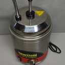 Nacho Cheese Dispenser with Pump - 2.6 Qt Cheese w/Warmer Stainless Steel Pump Hot Fudge Warmer 86-185°F Temperature Control, Commercial Nacho Cheese Warmer Dispenser for Hot Fudge Caramel