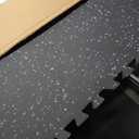 SUPERJARE 0.79'' Extra-Thick Exercise Equipment Mats, 12 Pcs 48 Sq Ft Rubber Top Floor Tiles with High Density EVA Foam, Interlocking Gym Flooring for Home Gym, Workout Mat, Black/Grey