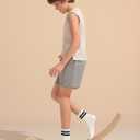 Haloumoning Boys Striped Crew Socks 6 Pairs Kids Cushioned Uniform Casual Athletic Soft Cotton Socks 4-15 Years