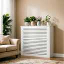 Radiator Cover Cabinet, White Louvered Heating Heater Covers for Radiators Shelf with Top for Home Living Office Hide Cluttered Pipes Decor(31.5" Lx27.6" Hx7.9" D)