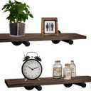DSDS Wall Mounted Floating Shelves, 23.6 Inch Rustic Farmhouse Floating ShelvesWall Mounted Wood Shelving Storage Home Decor for Bathroom Living Room Bedroom Kitchen Office23.65.5 inchSet of 2