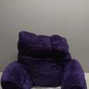 RRPAHWTV Reading Pillow for Bed with High Arm Rests, Back Support Pillow for Sitting Up in Bed with Shredded Memory Foam for Reading, TV, Gaming or Relaxing on Floor (Grape, Large）