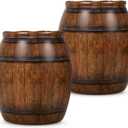 Civaner 2 Pcs Western Cowboy Party Decoration, PVC Inflatable Pirate Barrels Western Cowboy Decor Barrel for Wild West Adventure Party Nautical Themed Photo Props Farmhouse Supplies