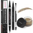 LAVONE Hair-Like Eyebrow Pen Makeup kit, Eyebrow Pencils for Women with Waterproof Microblading Eyebrow Pencil, Eyebrow Pomade, Eyeliner and Eyebrow Brush, Create Full, Natural Brows, Dark Blonde