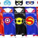 Superhero Capes and Masks Double Side Dress up Costumes Christmas Cosplay Festival Birthday Party Favors for Kids
