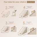 EHEYCIGA Curved Dog Stairs Ramp for High Beds 19.7" H, 4-Step Dog Steps for Small Dogs and Cats, Pet Stairs for High Bed Climbing, Non-Slip Balanced Pet Step Indoor, Beige