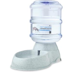 Noa Store - Automatic Cat Feeder and Dog Water Bowl Dispenser - 1 and 3 Gallon Pet Water Dispenser and Feeder - H20, Self-Filling, Small and Large Dog Feeder and Cat Water Bowl - Pet Feeding Station (Gray)