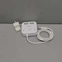 European Travel Plug Adapter, FOVAL EU UK US Power Strip with USB C and 4 USB Ports, 3 AC Outlets, Wall Mountable, 5ft Extension Cord, Compact for Travel, Cruise Ship, Home Office (White)