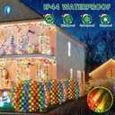 Hezbjiti Christmas Net Lights Outdoor 200 LED 6.9FT x 5.4FT Clear Wire with 8 Modes, Connectable Plug in Waterproof, Timer Memory Function for Xmas Tree Bushes Porch Lawn Windows Decor（Multicolor）