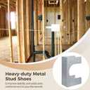 6 x Metal Stud Shoes for 2X Studs, Heavy Duty Stud Guards, 5" Height, 1.53" Width, Fits up to 2-1/2 Inch Pipes, Easy to Install with Hole Fixation, Ideal for Pipe Support (6)