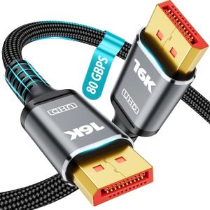16K Displayport Cable 2.1, DP to DP Cable  16K-1.5feet Lengths for Selection, 
HDR, HDCP DSC 1.2a 