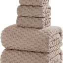 Extra Large Bath Towel Set of 6 (40"x80"),Oversized Bath Sheet Super Soft Highly Absorbent Microfibers Quick Dry Luxury Shower Towel for Bathroom Spa Gym Hotel Yoga (Beige, 6Piece)