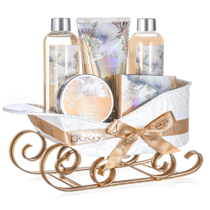 Gift Baskets for Women, Body & Earth Gift Set with Jasmine & Honey Scent Includes Bubble Bath, Hand Cream, Holiday Gift Baskets, Bath and Body Gift Sets for Women, Happy New Year Gifts