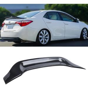 2014-2019 Compatible with Toyota Corolla Sedan Rear Trunk Spoiler, R Style Duckbill Design, Carbon Fiber Pattern ABS WheelX