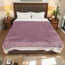 Electric Heated Blanket Twin Size - 62"x84", Soft Flannel Heating Blanket, 10 Heating Levels, 1-12 H Auto Shut Off, Breathable Warm and Washable for Bed, Purple