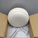 Velvet Vanity Stool with Storage, Round Ottoman Vanity Chairs with Anti-Slip Feet, Dressing Table Seat Foot Stool with Black Legs, Furry Padded Seat Side Table for Makeup Bedroom, White