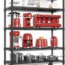 IZEUK Garage Shelving Wide Storage Shelves 5 Tier Metal Shelves 4000 LBS Heavy Duty Adjustable Utility Shelf Rack Black 23.6" D x 53.1" W x 73.6" H