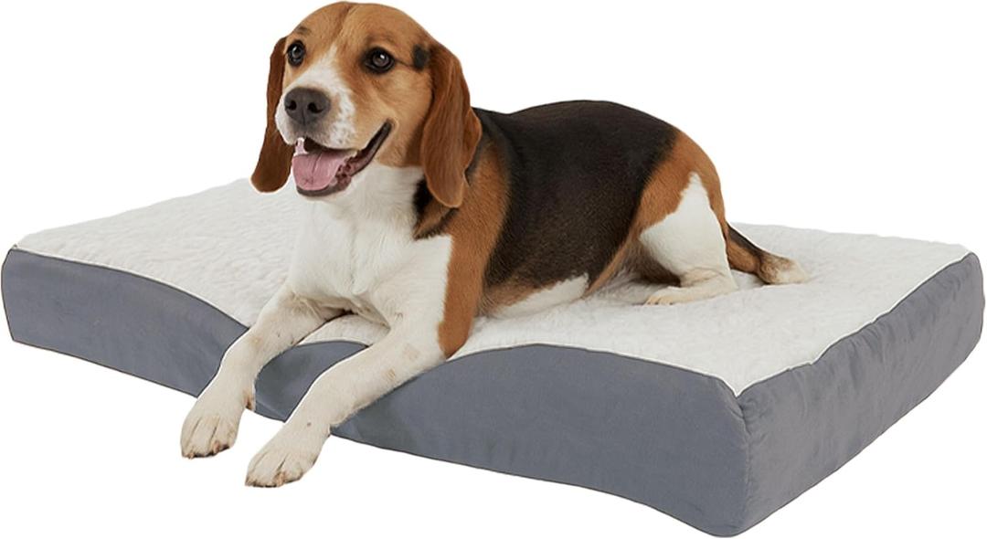 Comfortable Memory Foam Pet Bed / Mattress, Gray Quilted Cover
