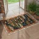 Door Mat Indoor Entrance 2x3 Rug Machine Washable Nomadic Animal Small Area Rug Non-Slip Low Pile Throw Rugs for Entryway, Kitchen, Front Door Indoor Entrance, Entry, Kids Room, Green