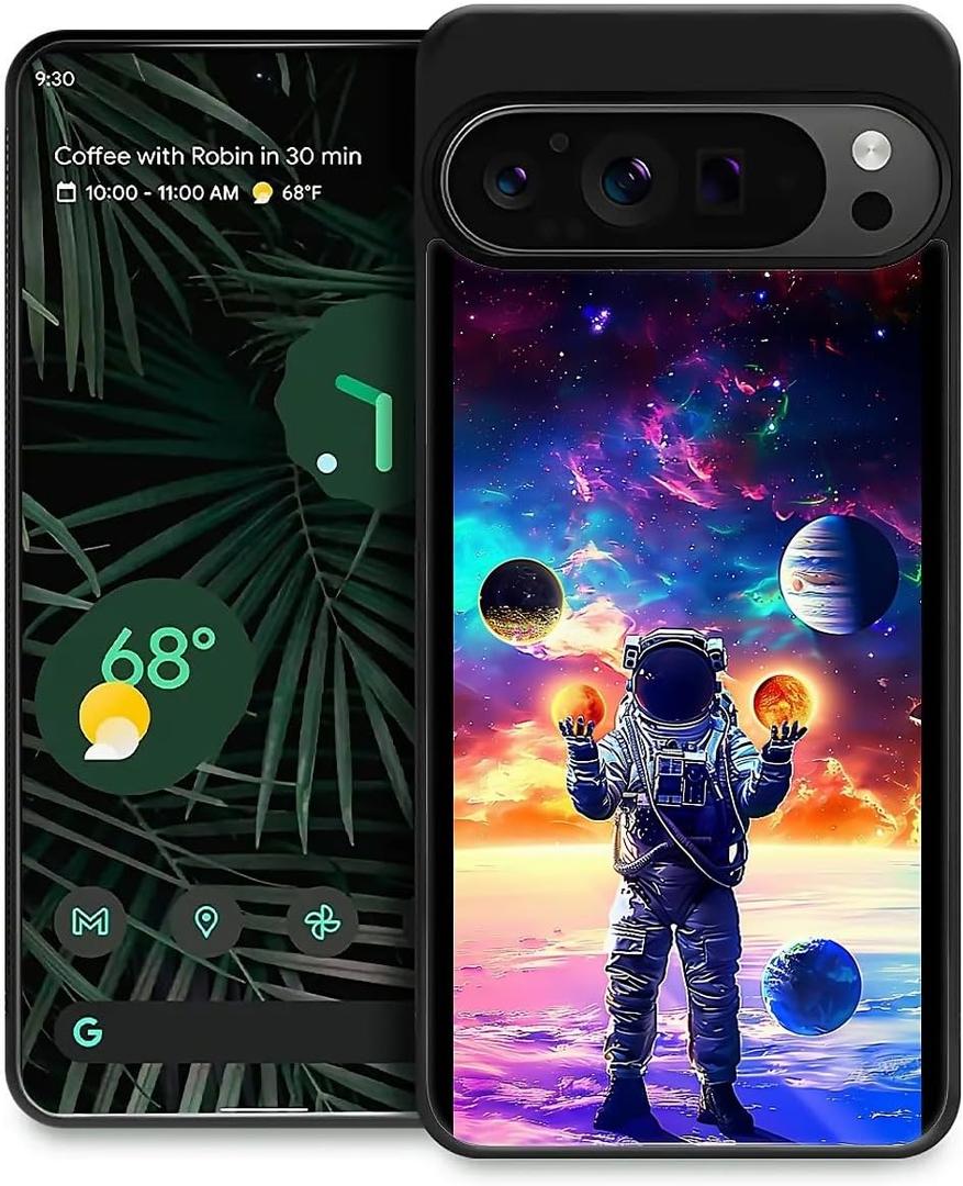 CARLOCA Compatible with Google Pixel 9 Pro XL Case, Blue Astronaut'S Planet World Fashion Pattern Design for Girl Shockproof Anti-Scratch Hard PC Back Case for Google Pixel 9 Pro XL